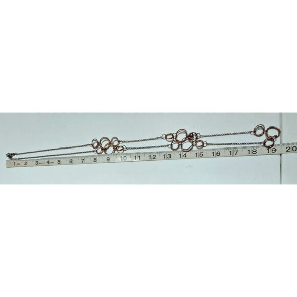 Elegant Bronze Circle Link Necklace Statement Timeless Fashion Jewelry Women - Picture 5 of 6